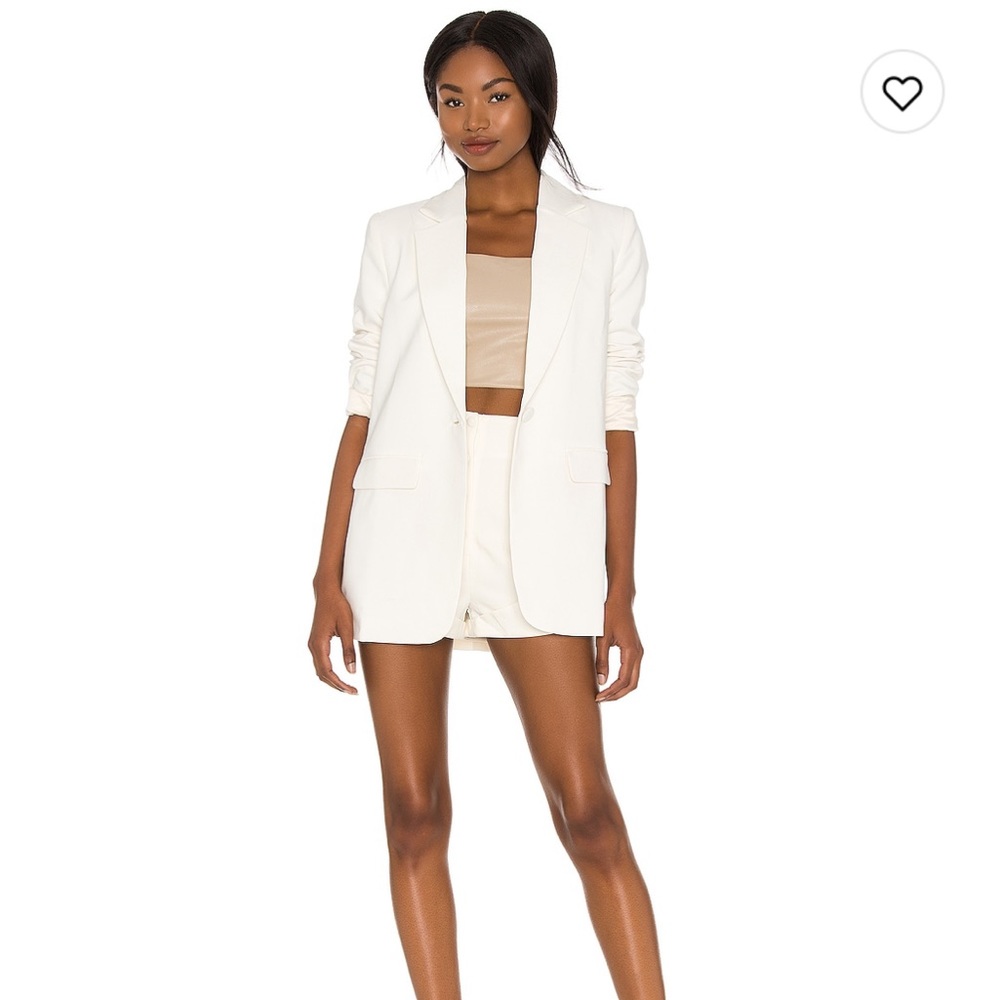 CAMILA COELHO ARIELLE BLAZER & PAULINA SHORT IN IVORY, SIZE SMALL